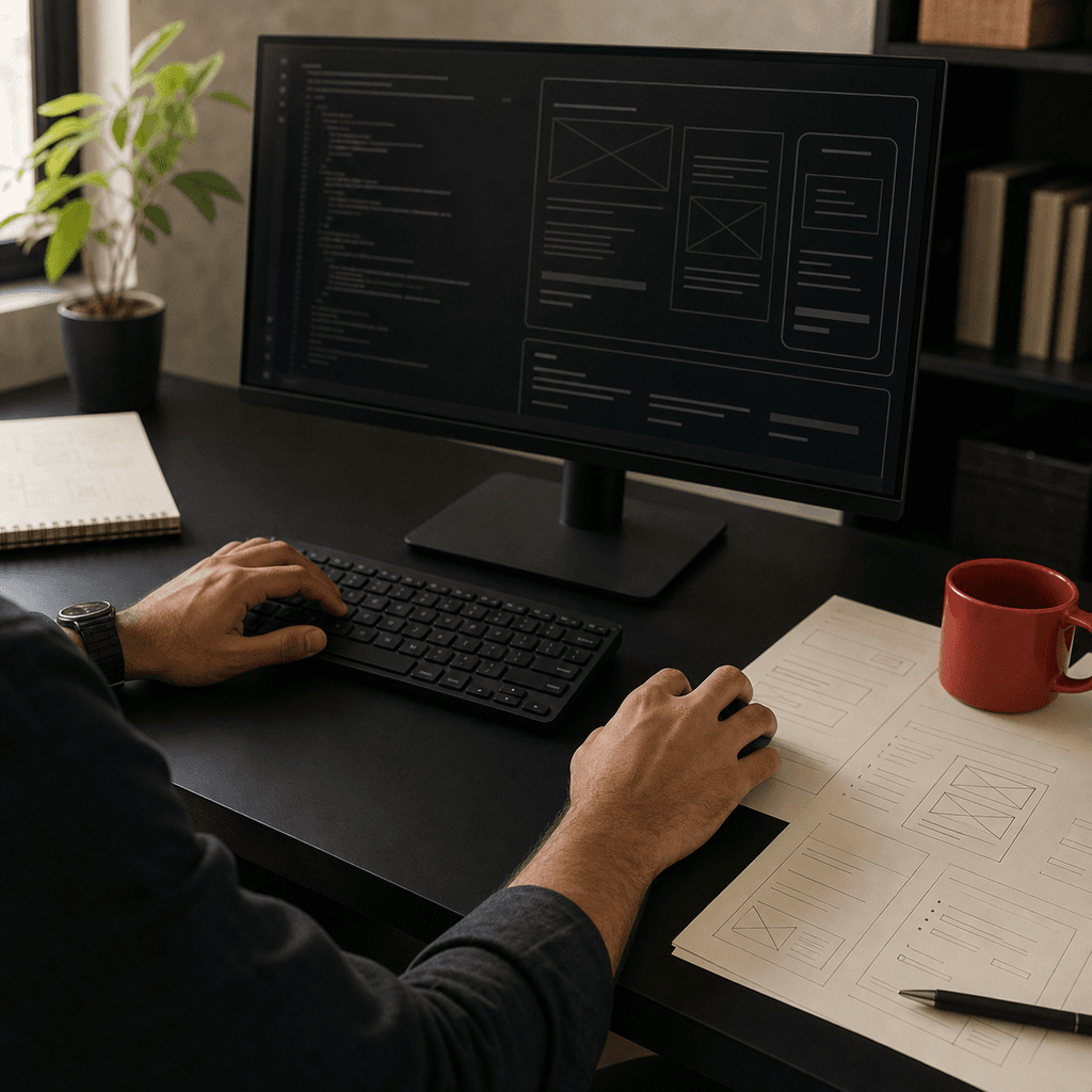 Editorial concept: an engineering workspace for building and testing a web experience